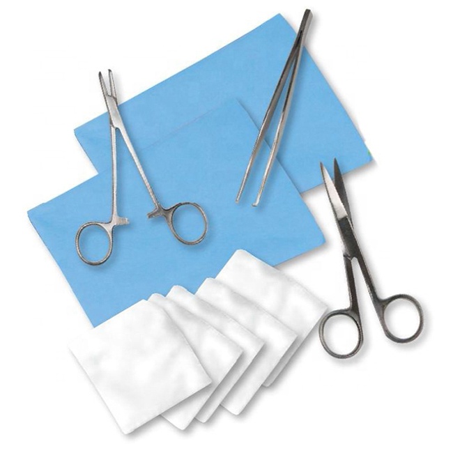 Wholesale disposable sterile basic dressing pack suture set surgical scissors set